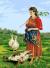 Канва с рисунком А-027 "Пастушка гусей" 42х56 см