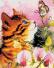 Канва с рисунком Ф-012 "Кошка в цветах с бабочкой" 43х52,5 см